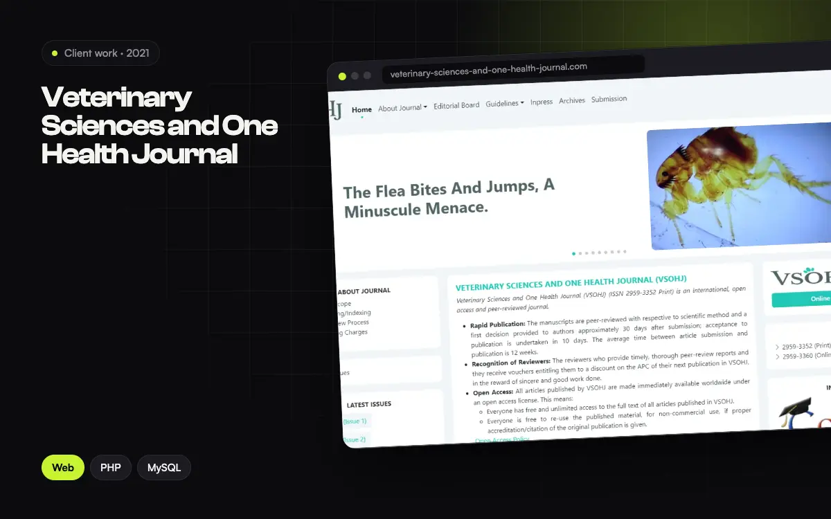 Veterinary Sciences and One Health Journal project thumbnail